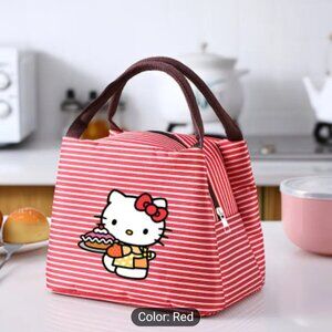 Sanrio Heat-Insulating Lunch Bag | Aluminum Foil, Leakproof, Striped Canvas Tote
